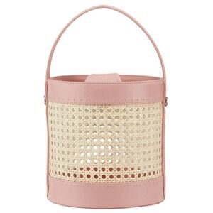 Mehry Mu Fey‎ Vienna Weave Bucket Bag Cane Rattan & Leather Purse Handmade Boho